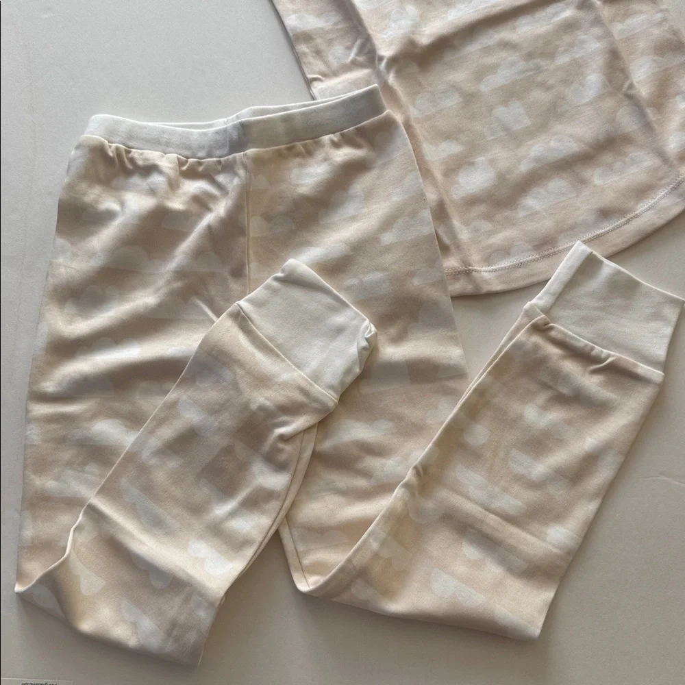 WILDLING NWT 3T Organic Cotton PJ Set Beige Cloud Tank & Matching Pants Girls